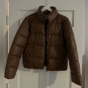 NWOT women’s Nordstrom Rack Sebby Collection faux leather puffer jacket - sz S